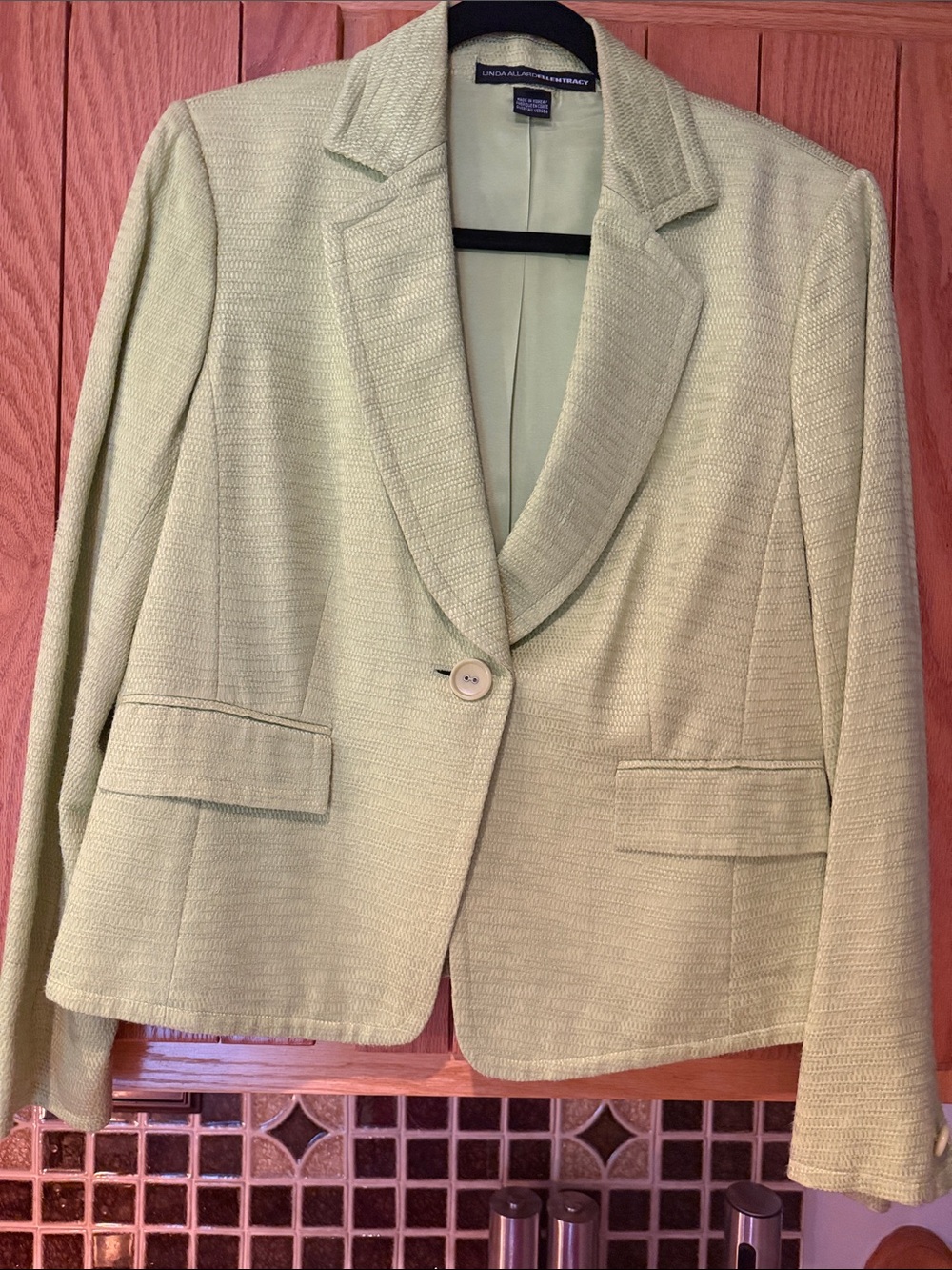 Lands' End Pale Green Single-Button Women's Blazer